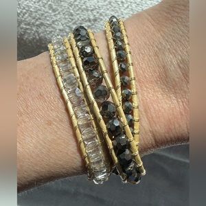 NEW- Victoria Emerson Pearlescent Beaded Wrap Bracelet - Small